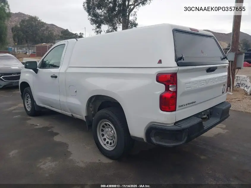 3GCNAAEK0PG357655 2023 Chevrolet Silverado 1500 2Wd Standard Bed Wt
