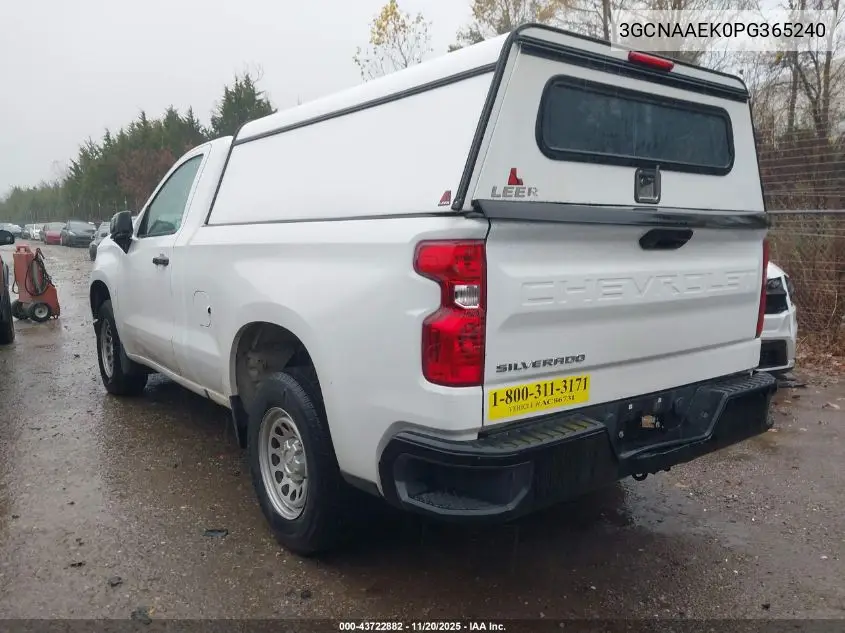 3GCNAAEK0PG365240 2023 Chevrolet Silverado 1500 2Wd Standard Bed Wt