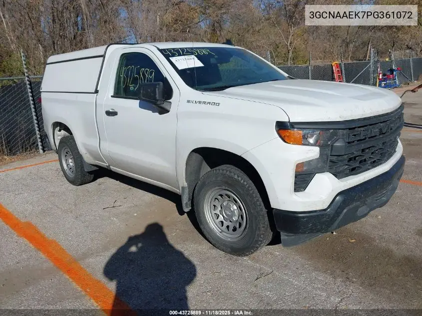 3GCNAAEK7PG361072 2023 Chevrolet Silverado 1500 2Wd Standard Bed Wt