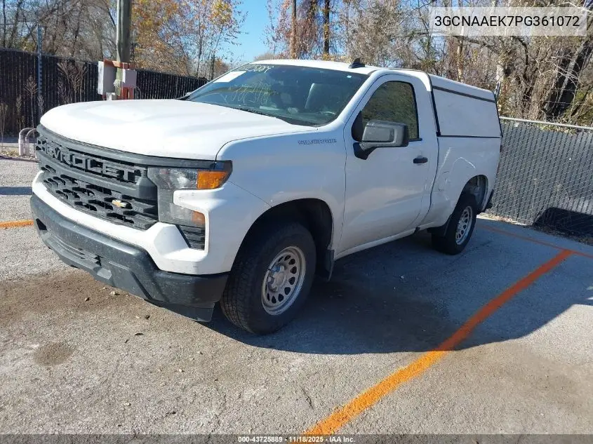 3GCNAAEK7PG361072 2023 Chevrolet Silverado 1500 2Wd Standard Bed Wt