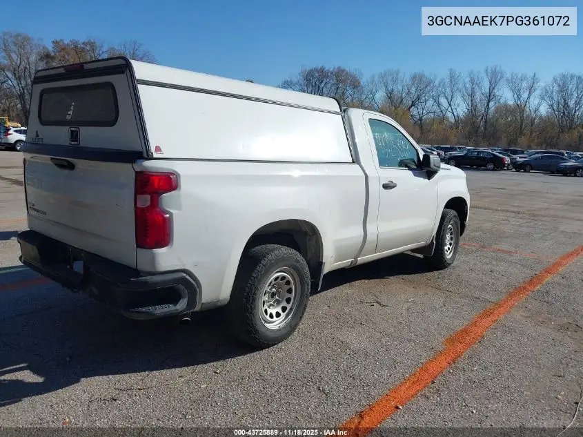 3GCNAAEK7PG361072 2023 Chevrolet Silverado 1500 2Wd Standard Bed Wt