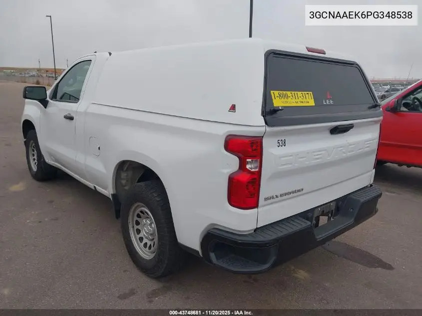 3GCNAAEK6PG348538 2023 Chevrolet Silverado 1500 2Wd Standard Bed Wt
