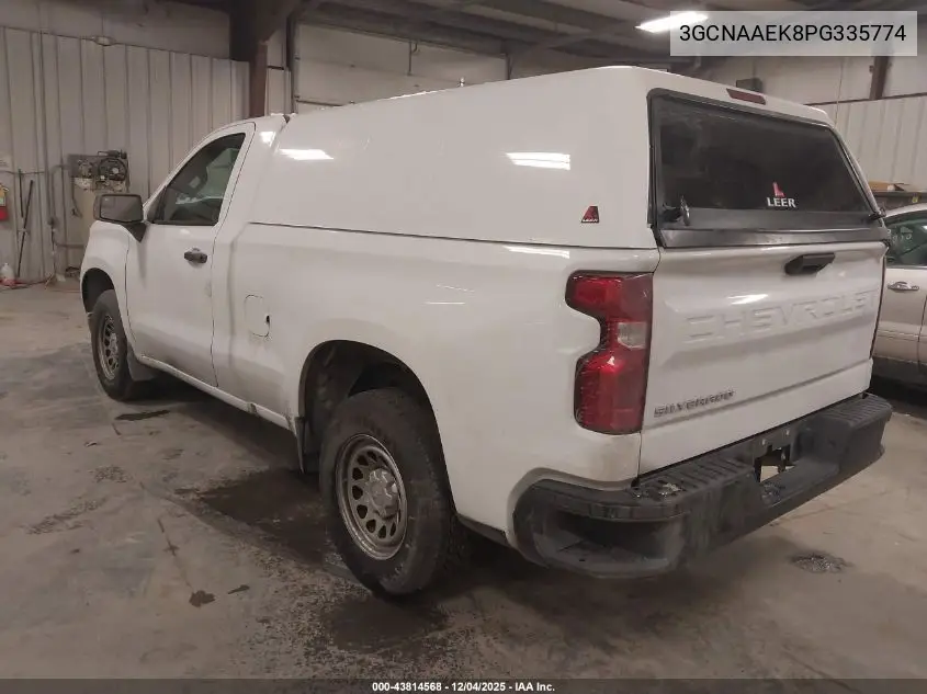 3GCNAAEK8PG335774 2023 Chevrolet Silverado 1500 2Wd Standard Bed Wt