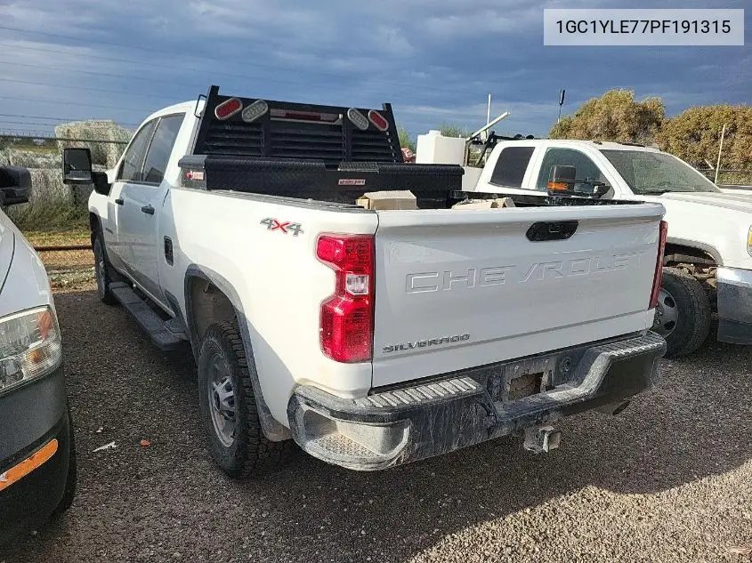 1GC1YLE77PF191315 2023 Chevrolet Silverado 2500Hd 4Wd Standard Bed Wt