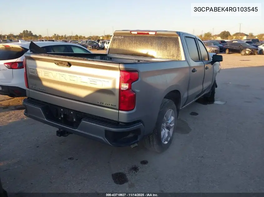 3GCPABEK4RG103545 2024 Chevrolet Silverado 1500 2Wd Short Bed Custom