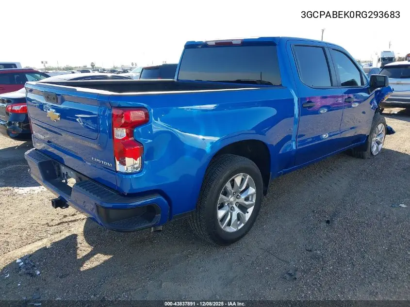 3GCPABEK0RG293683 2024 Chevrolet Silverado 1500 2Wd Short Bed Custom