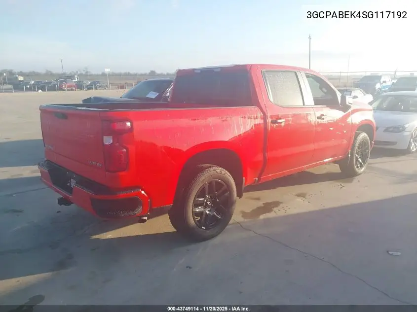 3GCPABEK4SG117192 2025 Chevrolet Silverado 1500 2Wd Short Bed Custom