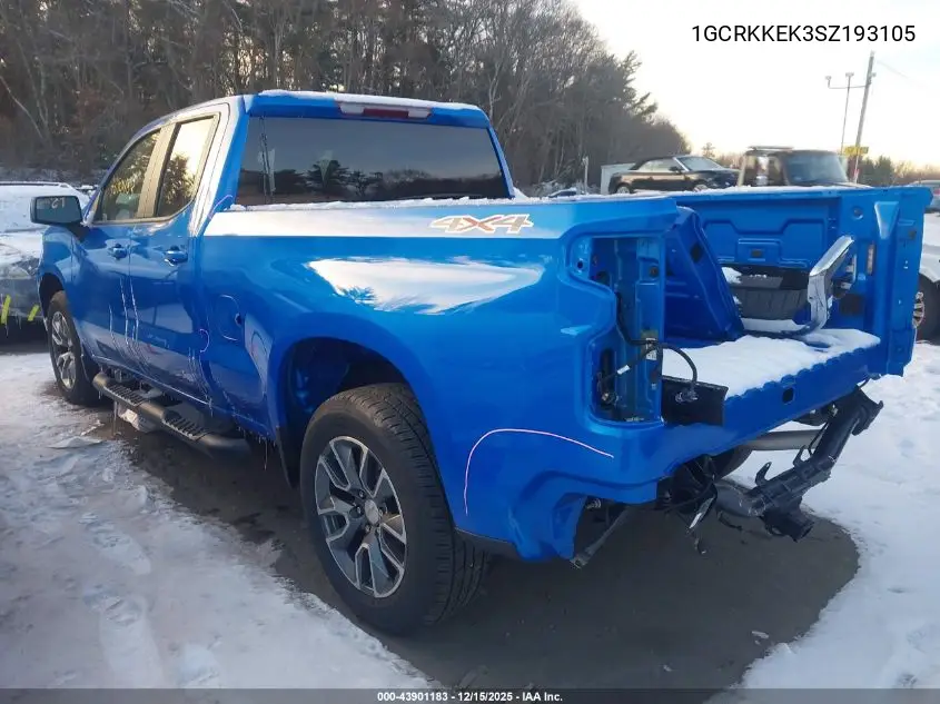1GCRKKEK3SZ193105 2025 Chevrolet Silverado 1500 4Wd Standard Bed Lt With 2Ft