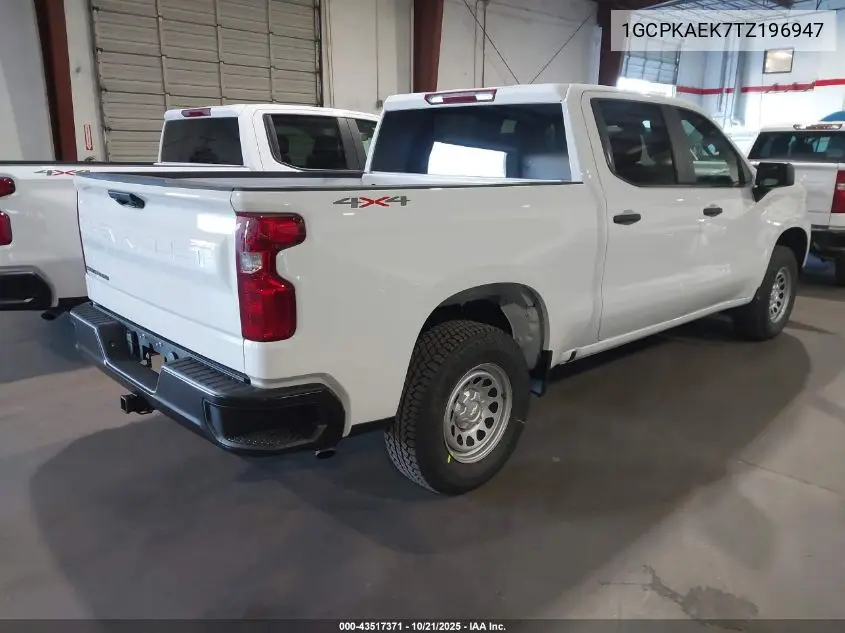 1GCPKAEK7TZ196947 2026 Chevrolet Silverado 1500 4Wd Short Bed Wt/4Wd Standard Bed Wt