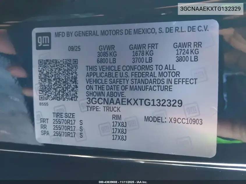 3GCNAAEKXTG132329 2026 Chevrolet Silverado 1500 2Wd Long Bed Wt