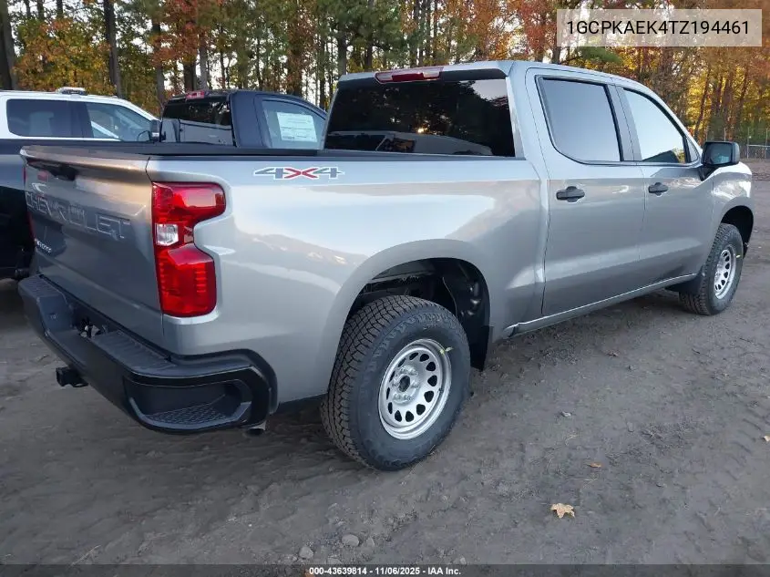 1GCPKAEK4TZ194461 2026 Chevrolet Silverado 1500 4Wd Short Bed Wt/4Wd Standard Bed Wt