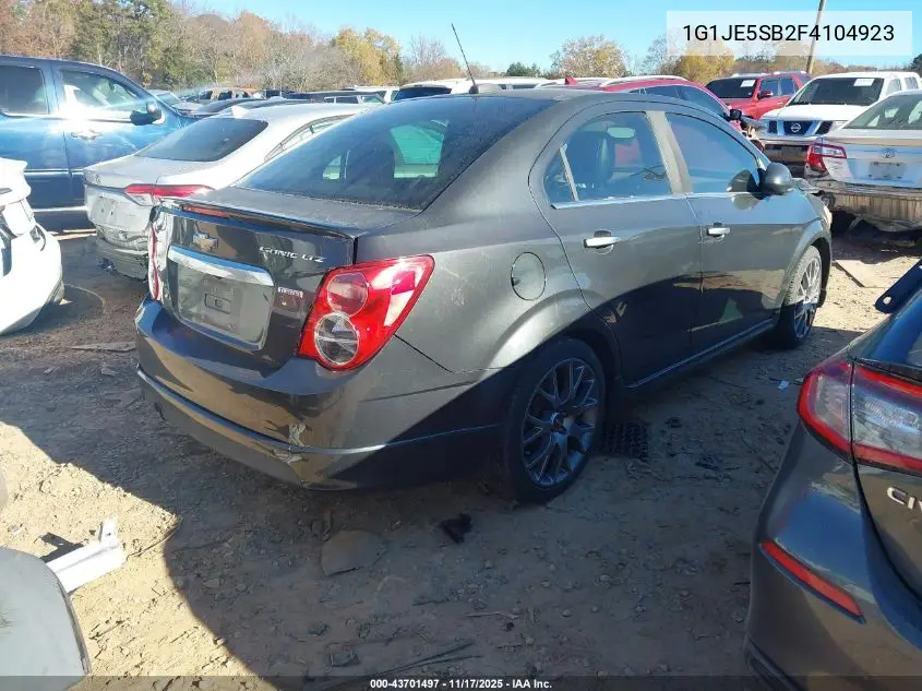 1G1JE5SB2F4104923 2015 Chevrolet Sonic Ltz Auto