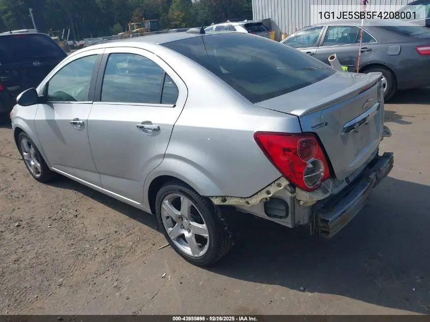 1G1JE5SB5F4208001 2015 Chevrolet Sonic Ltz Auto