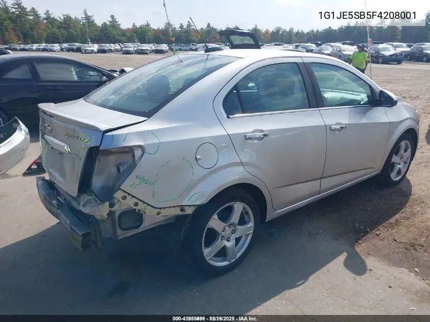 1G1JE5SB5F4208001 2015 Chevrolet Sonic Ltz Auto