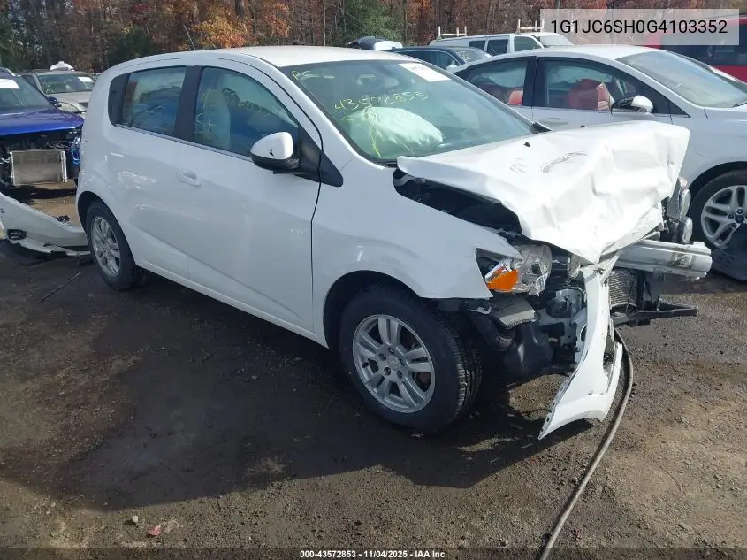 1G1JC6SH0G4103352 2016 Chevrolet Sonic Lt Auto