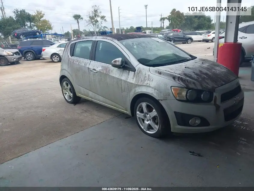 1G1JE6SB0G4143145 2016 Chevrolet Sonic Ltz Auto