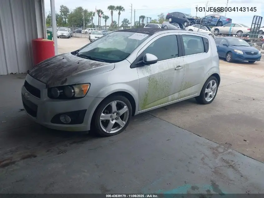 1G1JE6SB0G4143145 2016 Chevrolet Sonic Ltz Auto