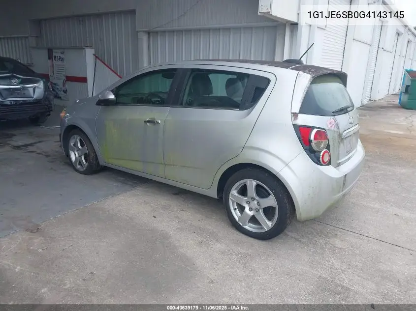 1G1JE6SB0G4143145 2016 Chevrolet Sonic Ltz Auto