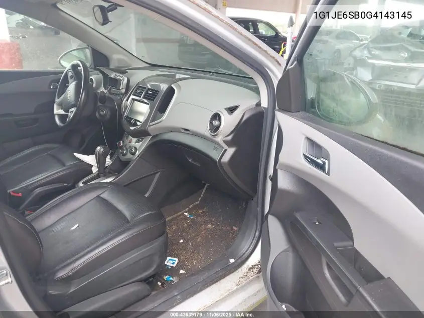 1G1JE6SB0G4143145 2016 Chevrolet Sonic Ltz Auto