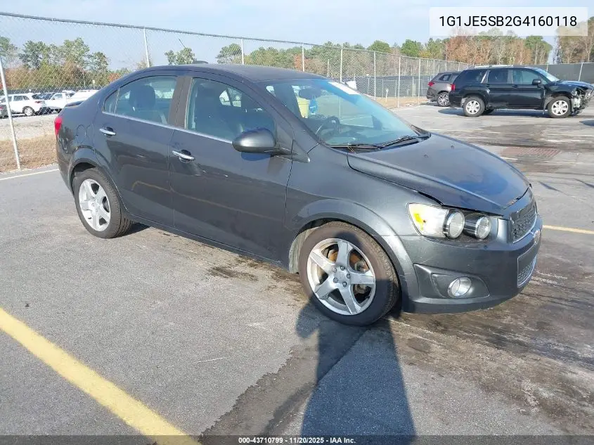 1G1JE5SB2G4160118 2016 Chevrolet Sonic Ltz Auto