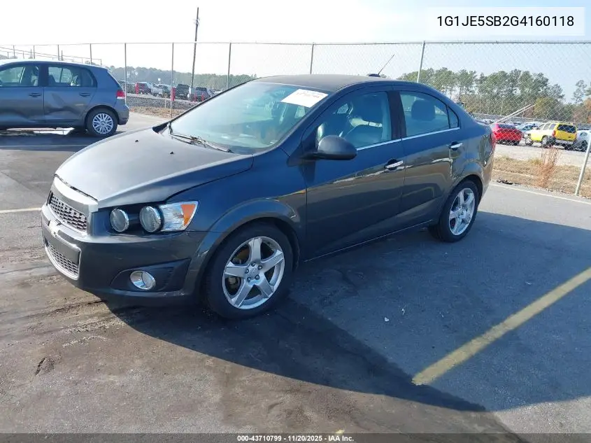 1G1JE5SB2G4160118 2016 Chevrolet Sonic Ltz Auto