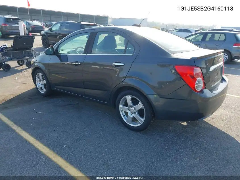 1G1JE5SB2G4160118 2016 Chevrolet Sonic Ltz Auto