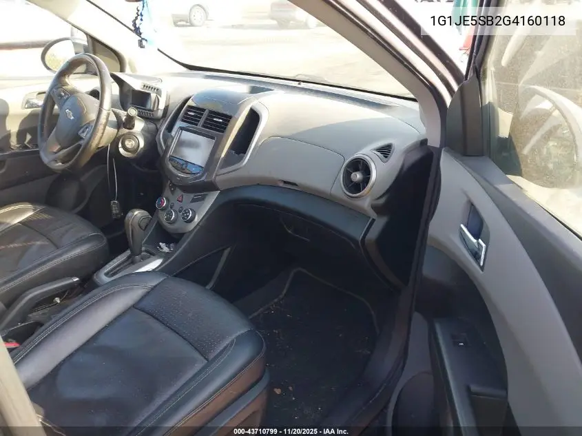 1G1JE5SB2G4160118 2016 Chevrolet Sonic Ltz Auto