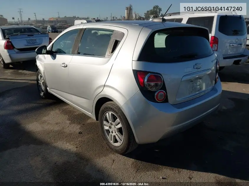 1G1JC6SG1G4147240 2016 Chevrolet Sonic Lt Auto