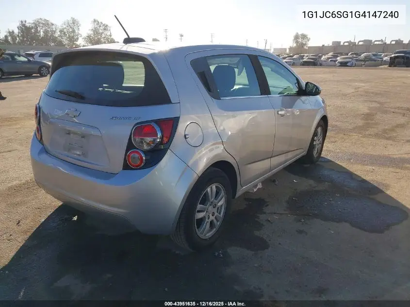 1G1JC6SG1G4147240 2016 Chevrolet Sonic Lt Auto