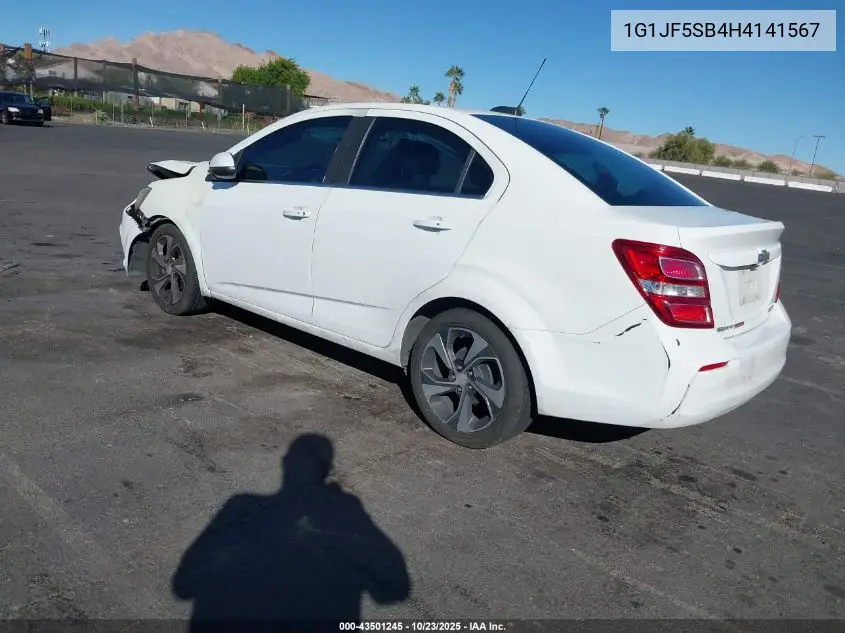 1G1JF5SB4H4141567 2017 Chevrolet Sonic Premier Auto