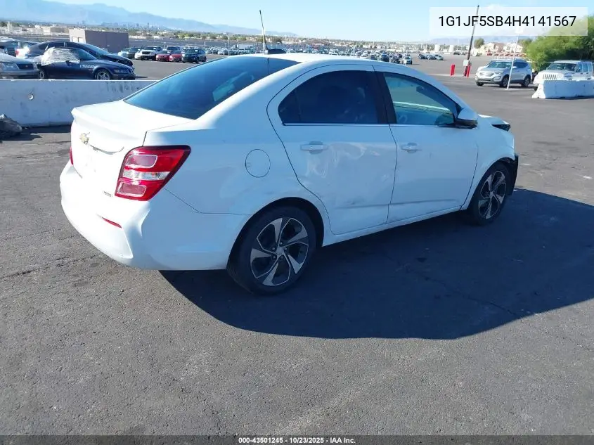 1G1JF5SB4H4141567 2017 Chevrolet Sonic Premier Auto