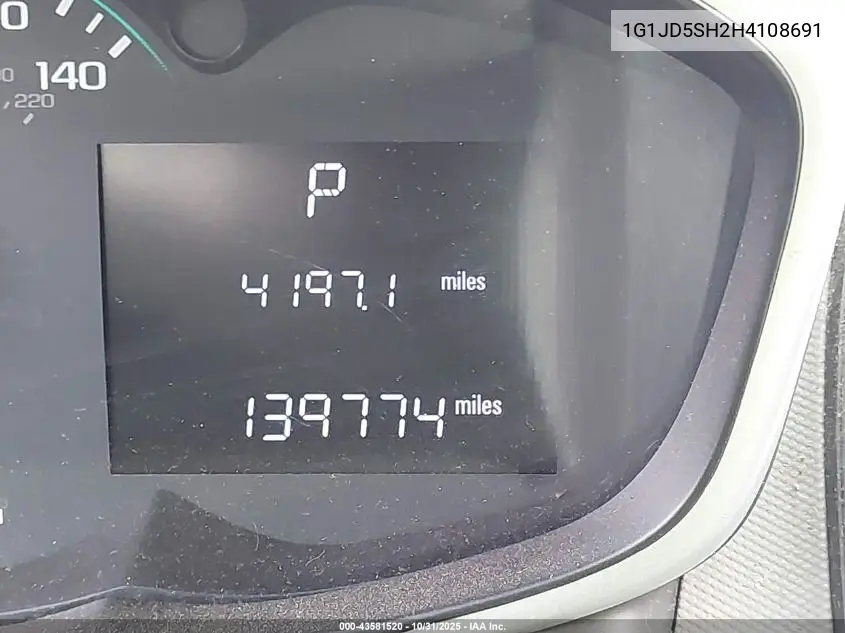 1G1JD5SH2H4108691 2017 Chevrolet Sonic Lt Auto
