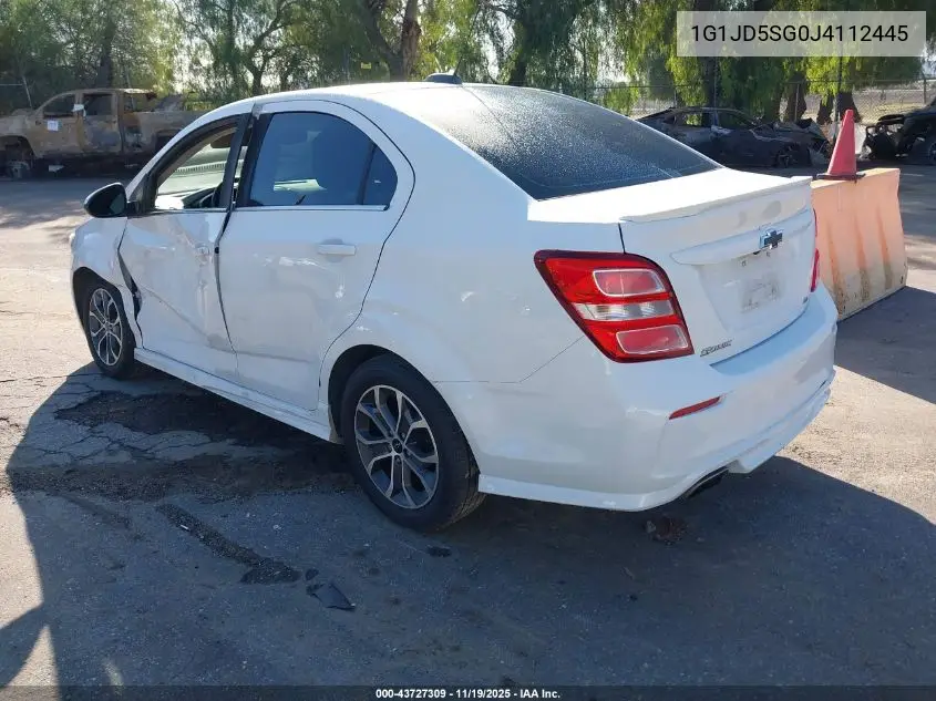 1G1JD5SG0J4112445 2018 Chevrolet Sonic Lt Auto