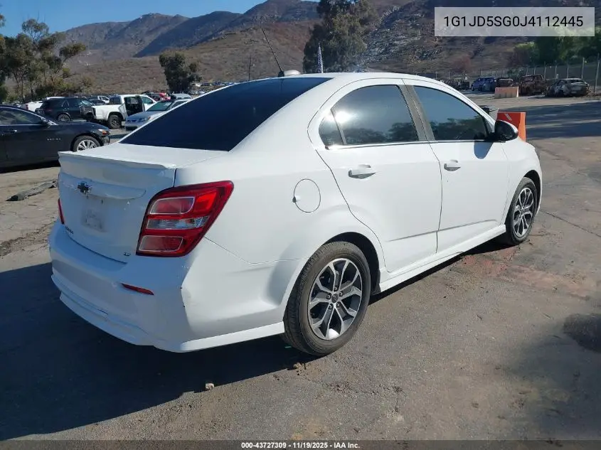 1G1JD5SG0J4112445 2018 Chevrolet Sonic Lt Auto