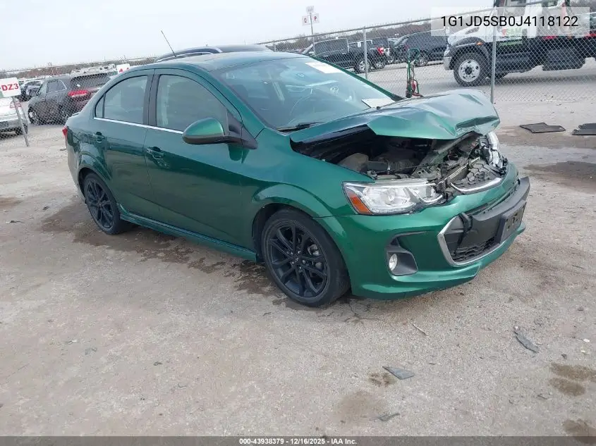 1G1JD5SB0J4118122 2018 Chevrolet Sonic Lt Auto