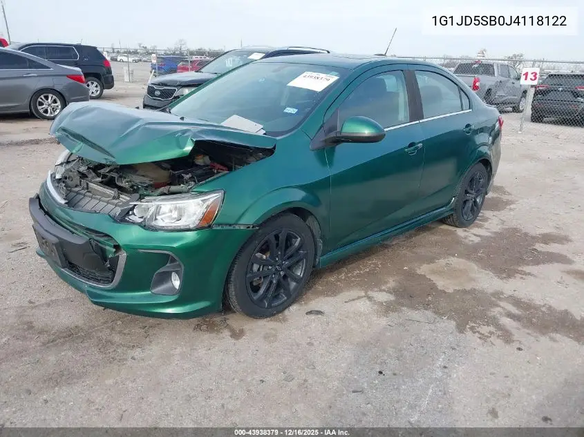1G1JD5SB0J4118122 2018 Chevrolet Sonic Lt Auto
