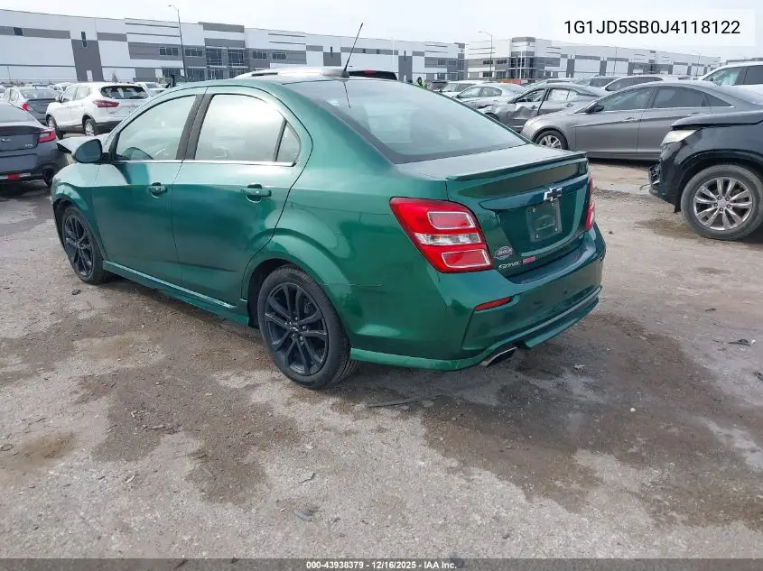 1G1JD5SB0J4118122 2018 Chevrolet Sonic Lt Auto