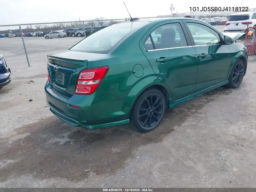 1G1JD5SB0J4118122 2018 Chevrolet Sonic Lt Auto
