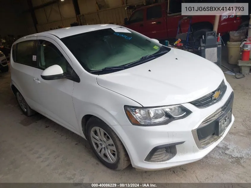 1G1JG6SBXK4141793 2019 Chevrolet Sonic Lt Auto