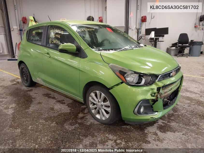 KL8CD6SA3GC581702 2016 Chevrolet Spark Lt