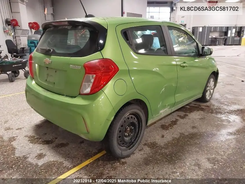 KL8CD6SA3GC581702 2016 Chevrolet Spark Lt