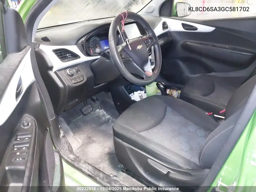KL8CD6SA3GC581702 2016 Chevrolet Spark Lt