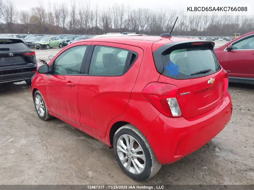 KL8CD6SA4KC766088 2019 Chevrolet Spark 1Lt Cvt