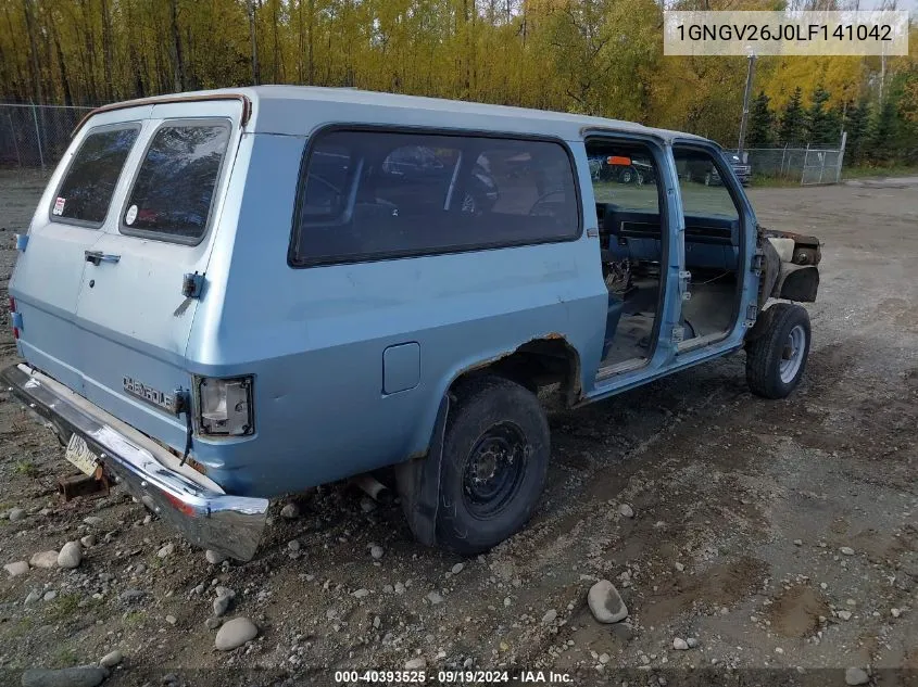 1990 Chevrolet Suburban V2500 VIN: 1GNGV26J0LF141042 Lot: 40393525