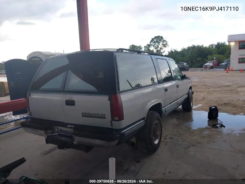 1993 Chevrolet Suburban C1500 VIN: 1GNEC16K9PJ417110 Lot: 39750635