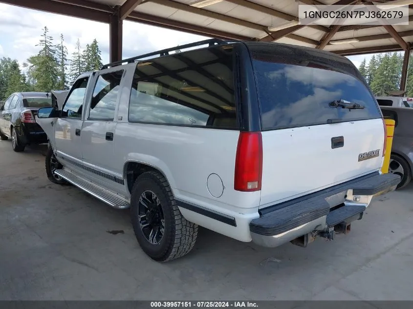 1993 Chevrolet Suburban C2500 VIN: 1GNGC26N7PJ362679 Lot: 39957151