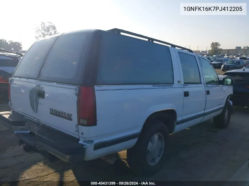 1993 Chevrolet Suburban K1500 VIN: 1GNFK16K7PJ412205 Lot: 40431399