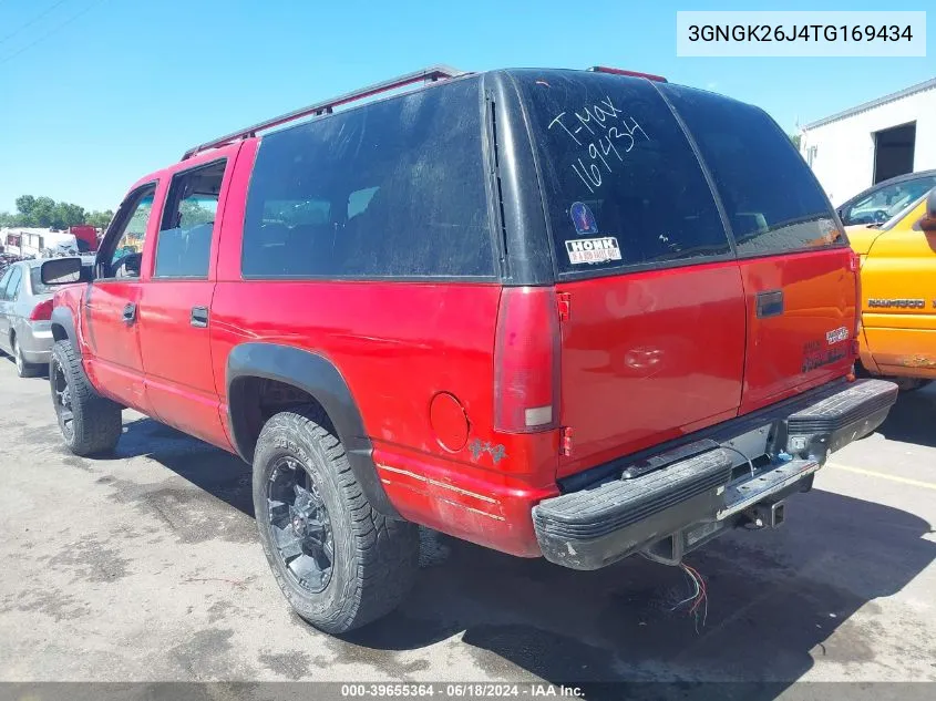 1996 Chevrolet Suburban K2500 VIN: 3GNGK26J4TG169434 Lot: 39655364