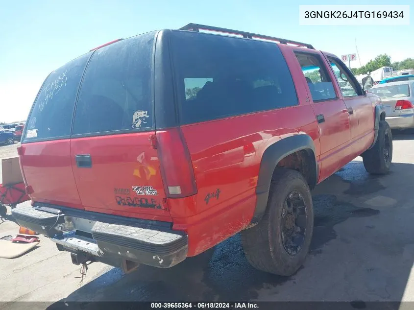 1996 Chevrolet Suburban K2500 VIN: 3GNGK26J4TG169434 Lot: 39655364