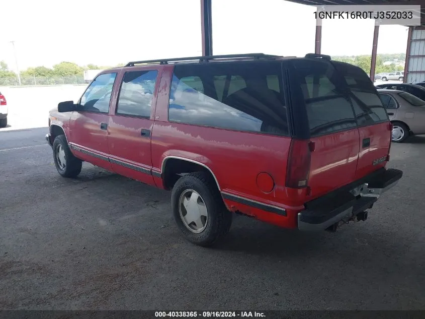 1996 Chevrolet Suburban K1500 VIN: 1GNFK16R0TJ352033 Lot: 40338365